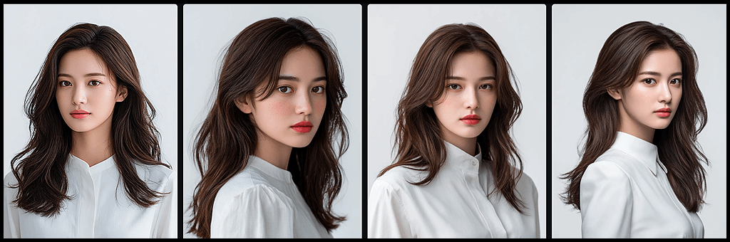 인물 설계 실험, 키워드 나열형, 감성 키워드를 포함하여 생성한 한국 여성 모델의 프로필 포트레이트_Midjourney