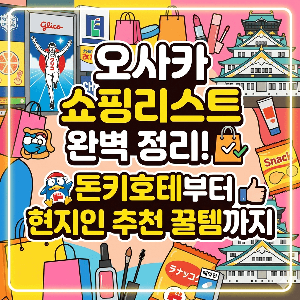 오사카 쇼핑리스트 완벽 정리! 돈키호테부터 현지인 추천 꿀템까지