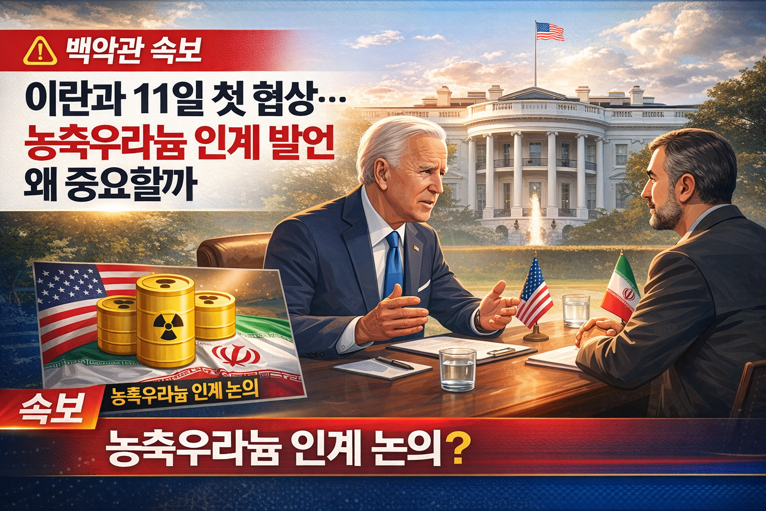 백악관 속보, 이란과 11일 첫 협상&hellip;농축우라늄 인계 발언 왜 중요할까