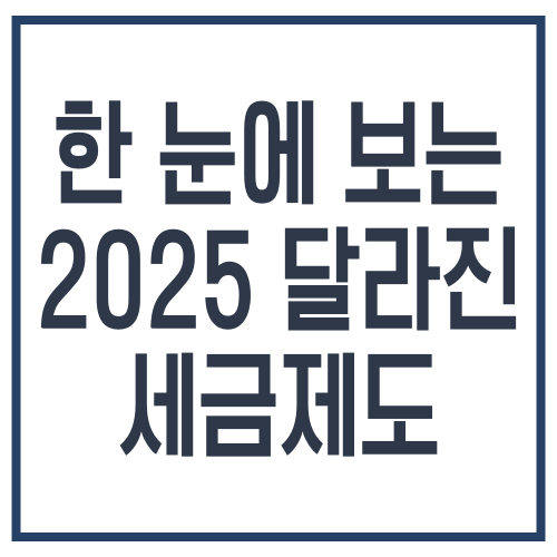 한 눈에 보는_2025 달라진 세금제도