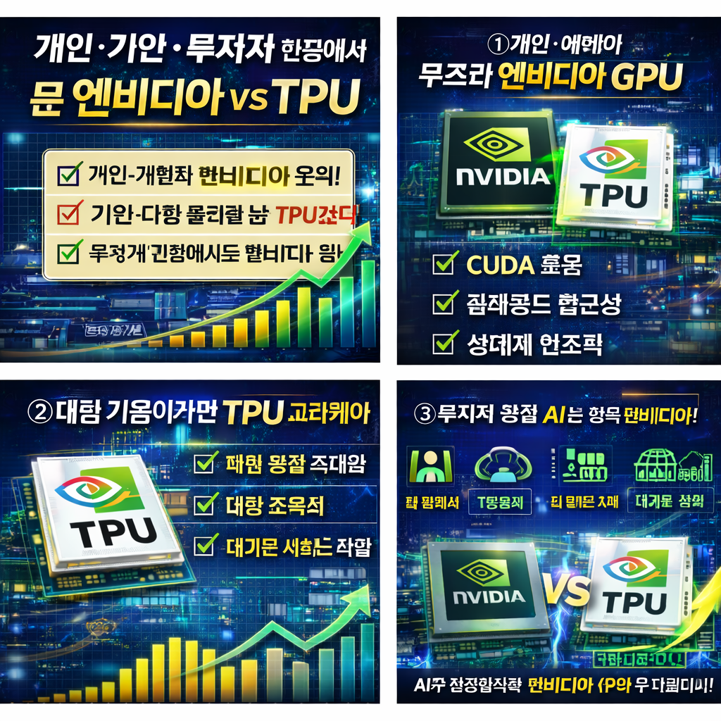 개인&middot;기업&middot;투자자 관점에서 본 엔비디아 vs TPU｜누가 더 유리할까?