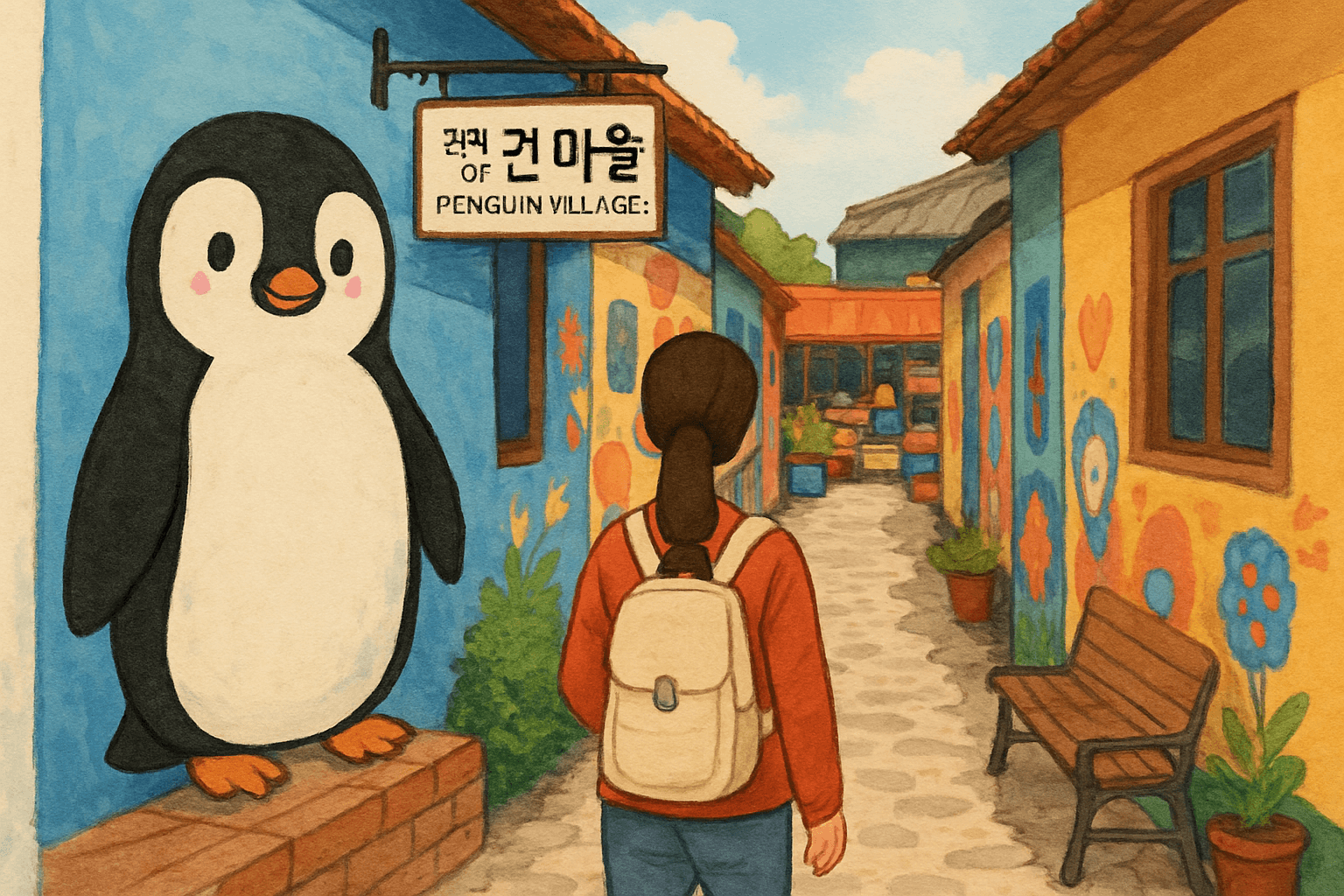 광주 펭귄마을 벽화 골목, 감성 사진투어 + 전통시장 체험