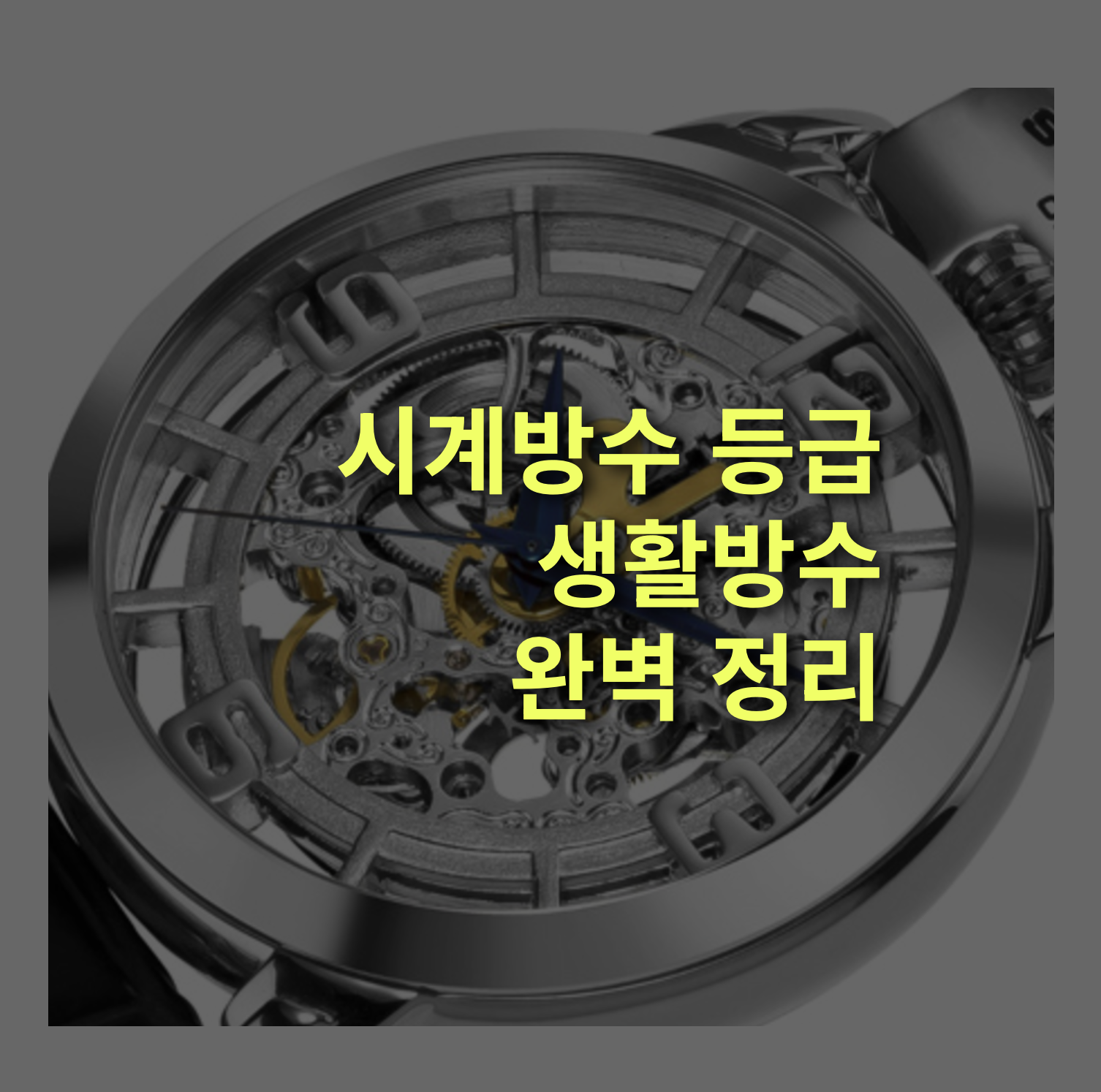 시계 방수등급 상세설명. 오해와 진실. 생활방수.