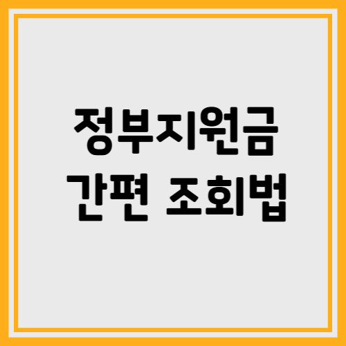 정부지원금, 나도 받을 수 있을까? 청년·부모 대상 간편 조회법