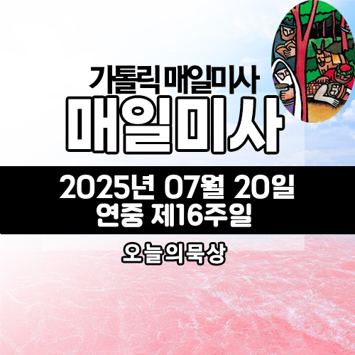 2025년 7월 20일 매일미사 연중 제16주일 오늘의 묵상