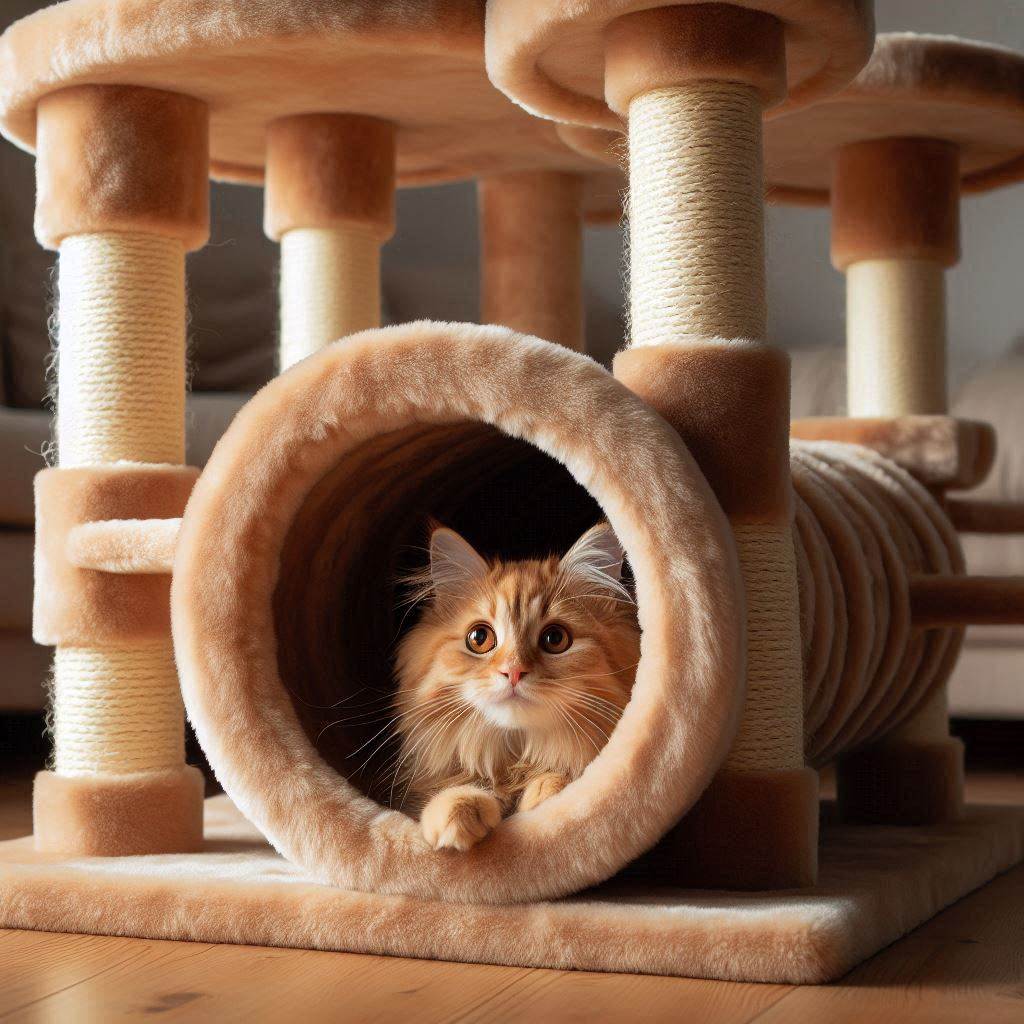 스크래치 포스트와 터널 콤보