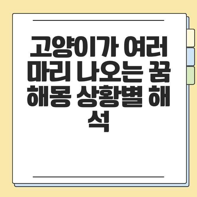 고양이가 여러 마리 나오는 꿈해몽 상황별 해석
