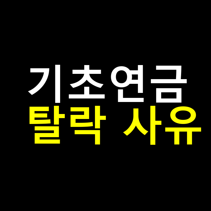 기초연금 탈락 사유