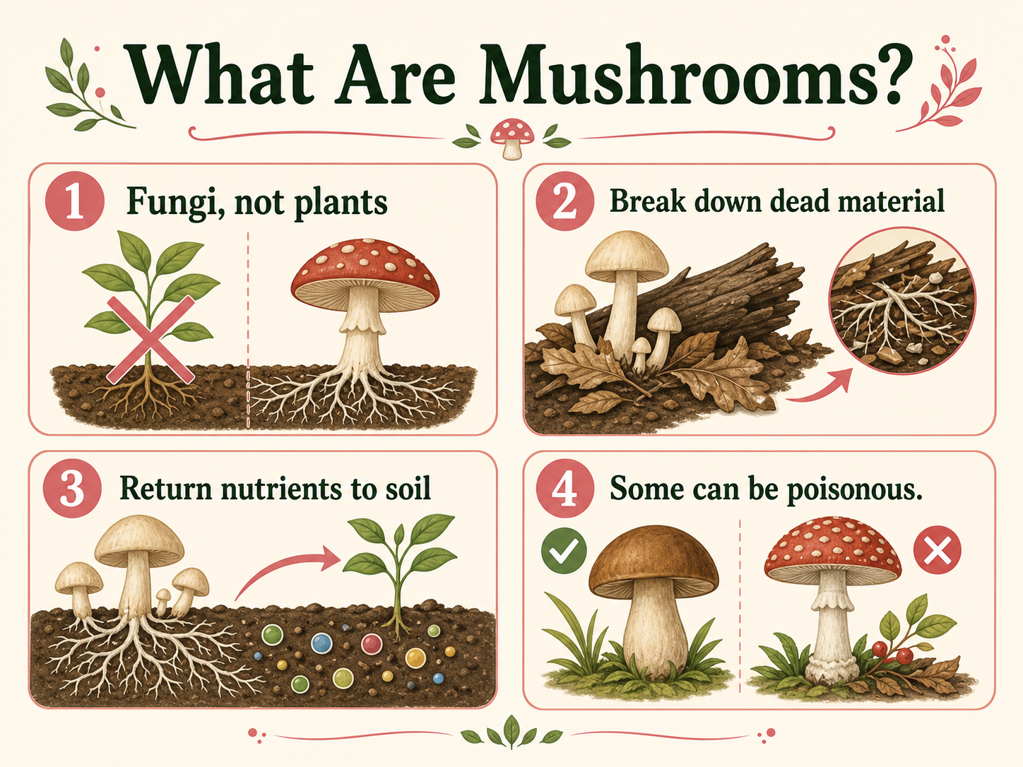 Infographic explaining what mushrooms are
