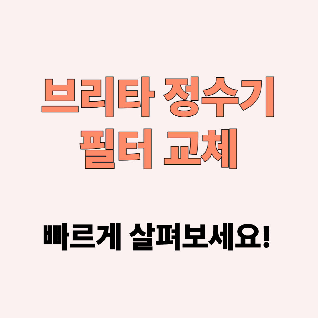 브리타 정수기 필터 교체