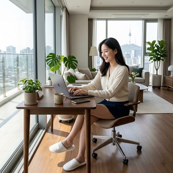 다이렉트 자동차보험 마일리지 특약 할인을 받기 위해 노트북을 하는 모습