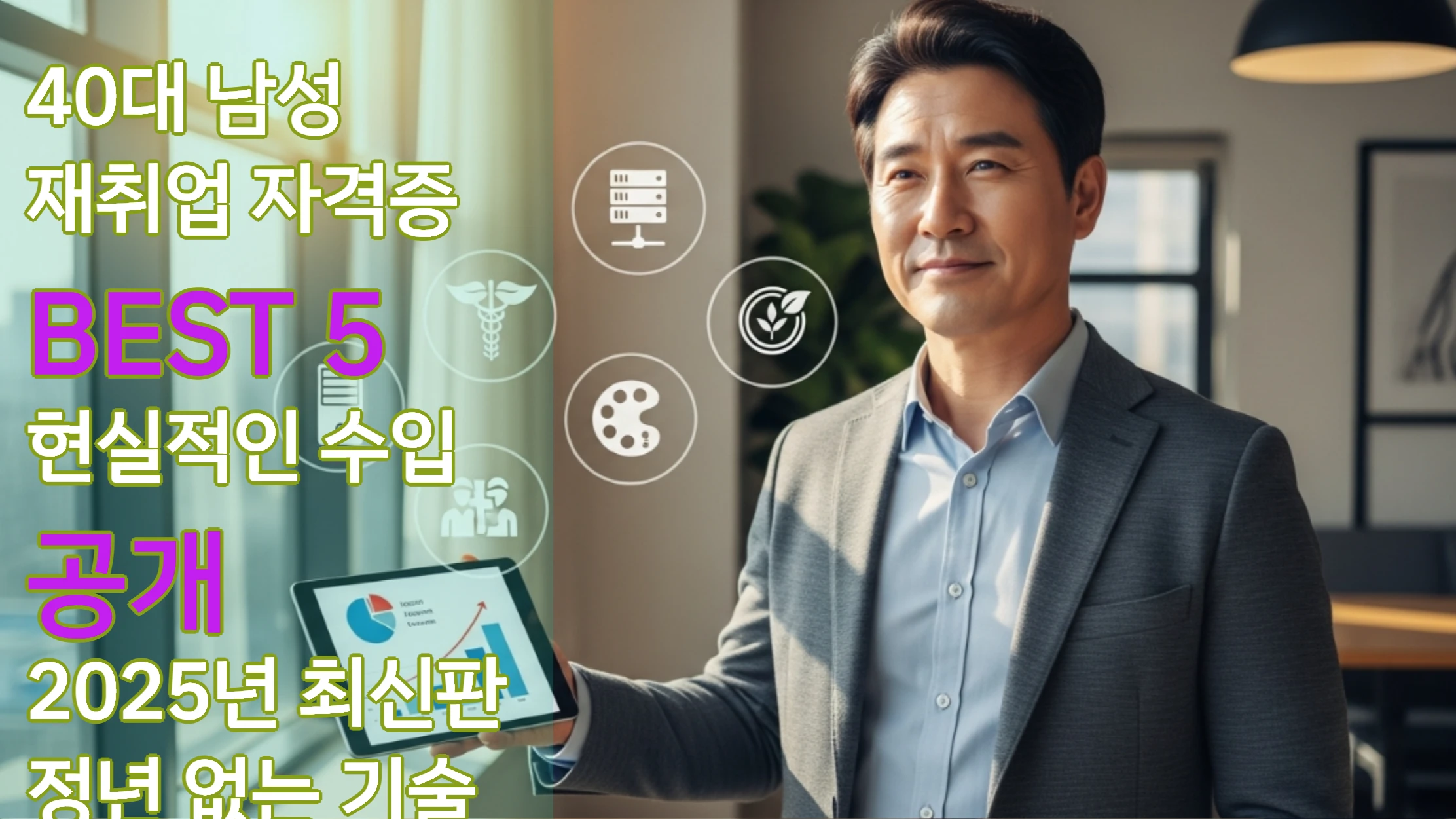 40대 남성 재취업 자격증 BEST 5 (현실적인 수입 공개, 2025년 최신판, 정년 없는 기술)