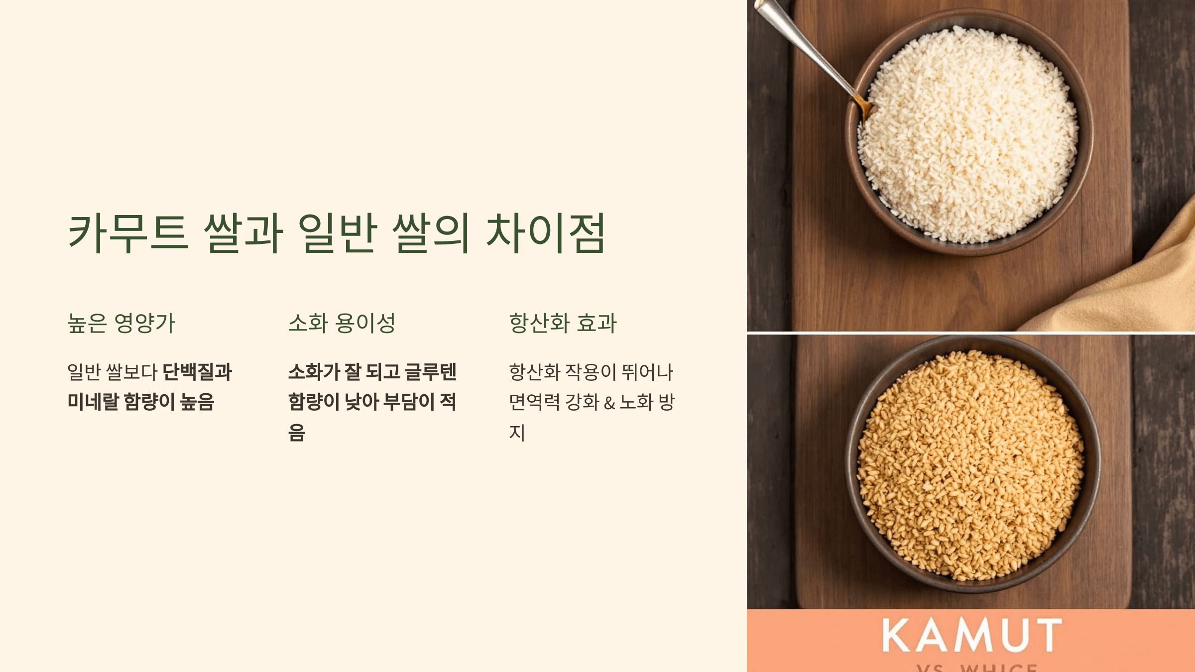 카무트 쌀 사진입니다.