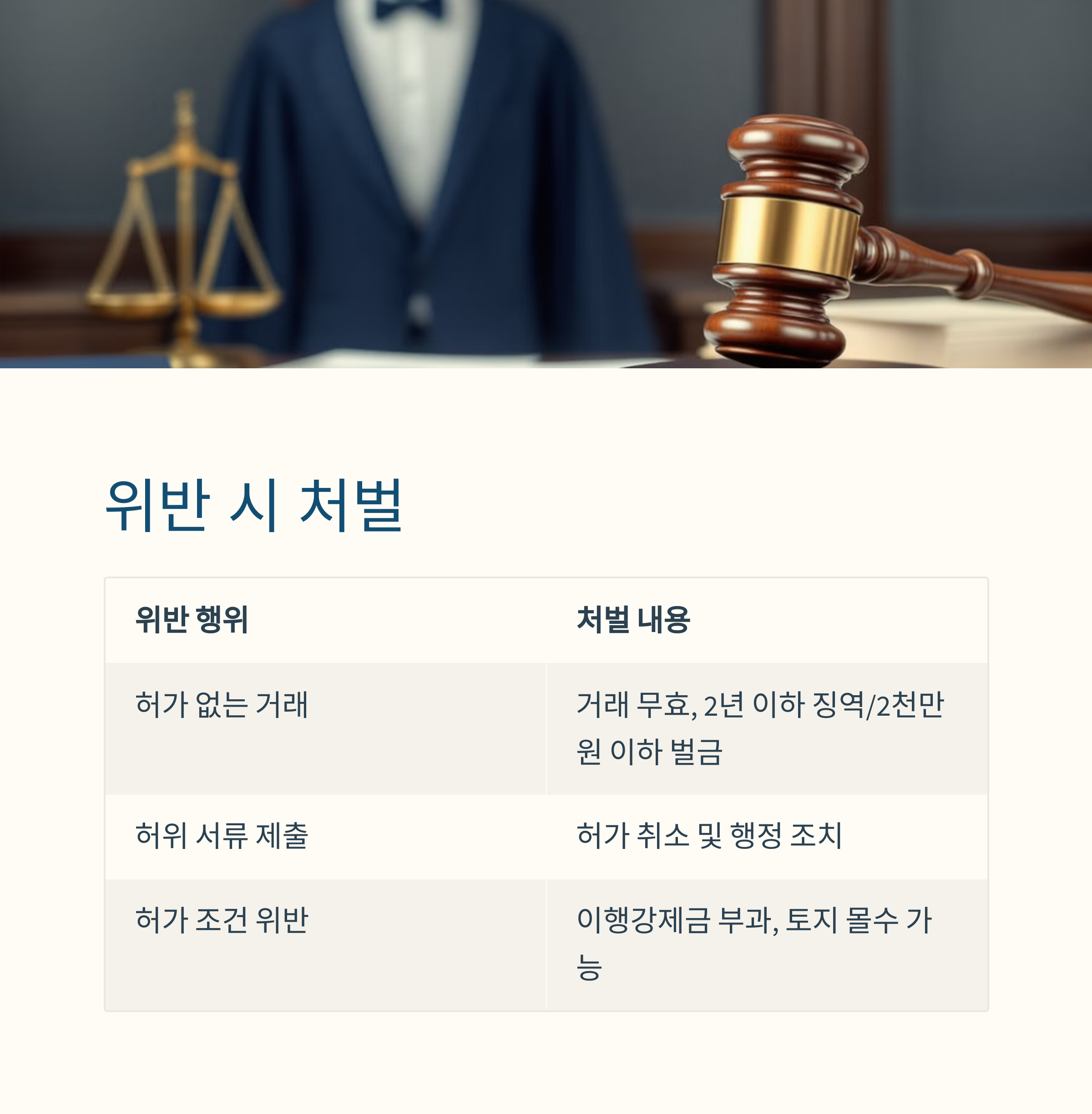 위반 시 처벌 및 제재