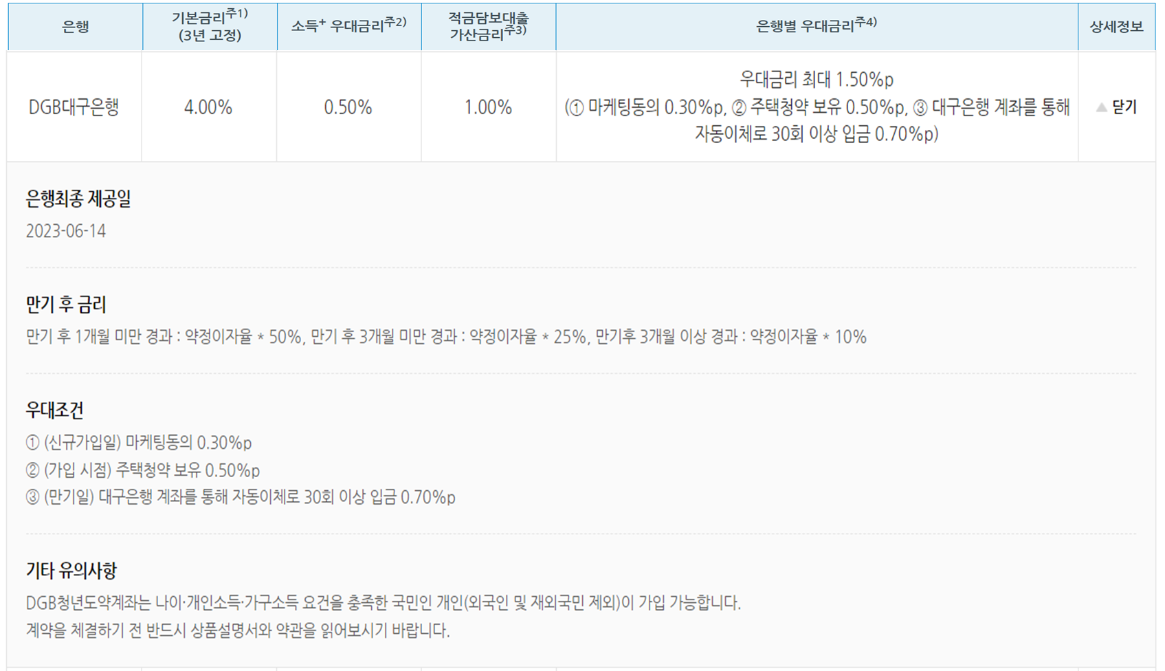예금상품 상세내용