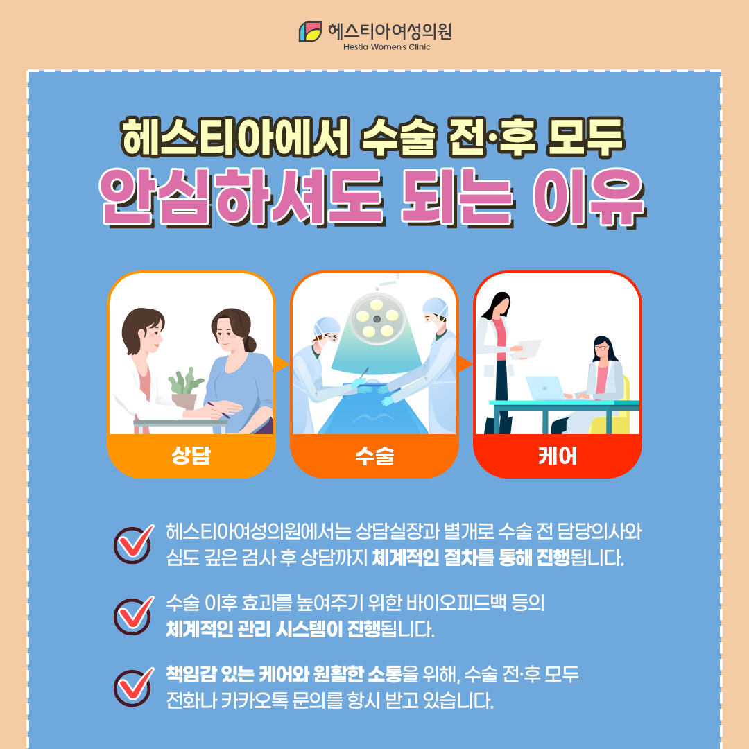 헤스티아에어서 수술 전후모두 안심하셔도 되는 이유