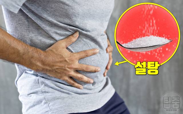 설탕 많이 먹으면 복부팽만감 배에 가스 설탕부작용