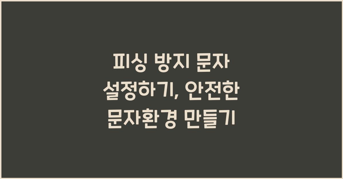 피싱 방지 문자 설정하기
