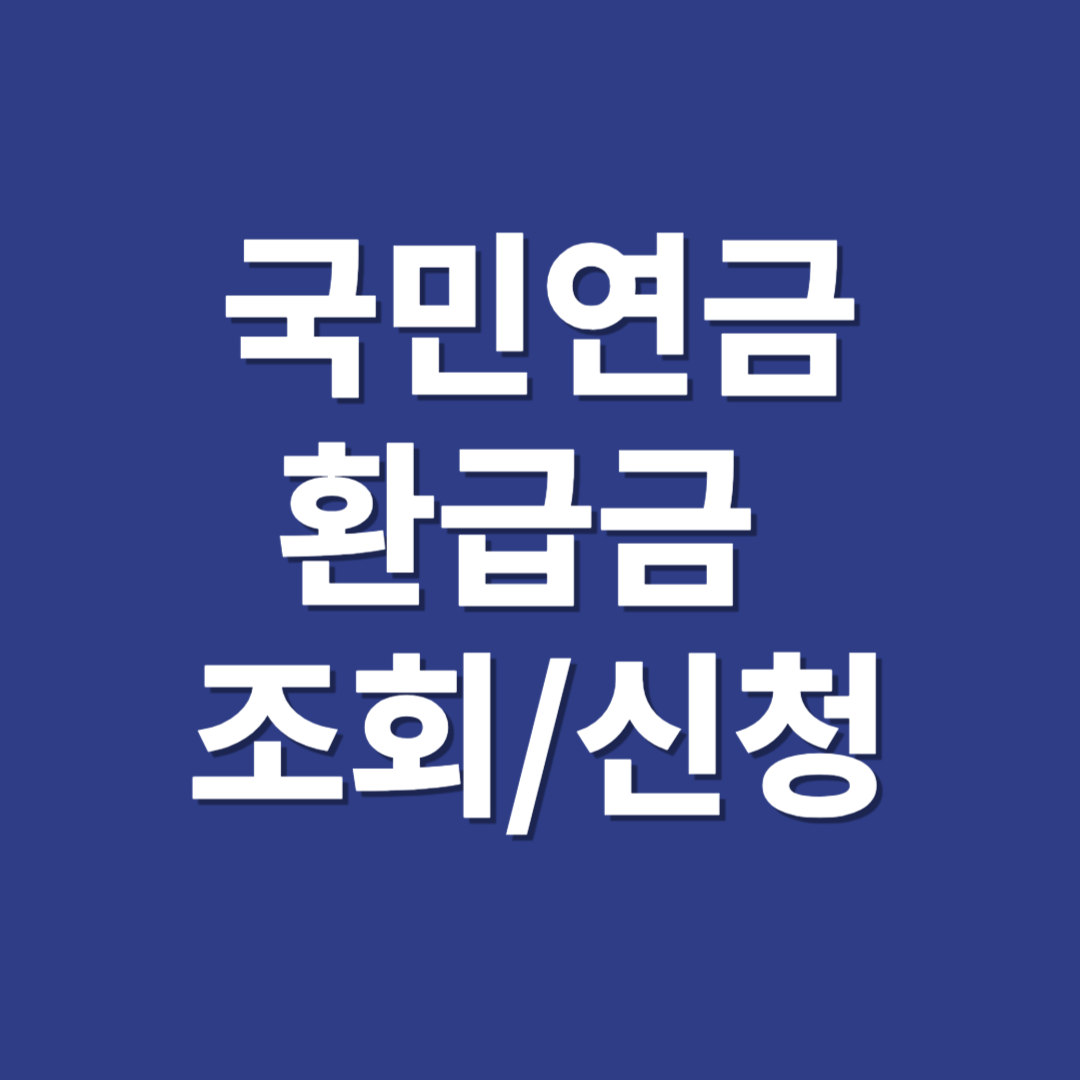 국민연금 환급금 조회 신청