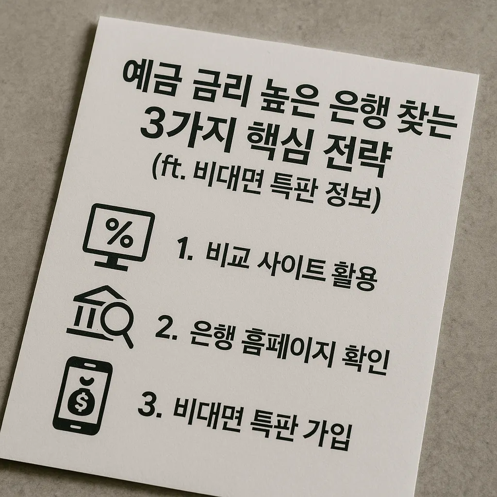 예금 금리 높은 은행 찾는 3가지 핵심 전략 (ft. 비대면 특판 정보)