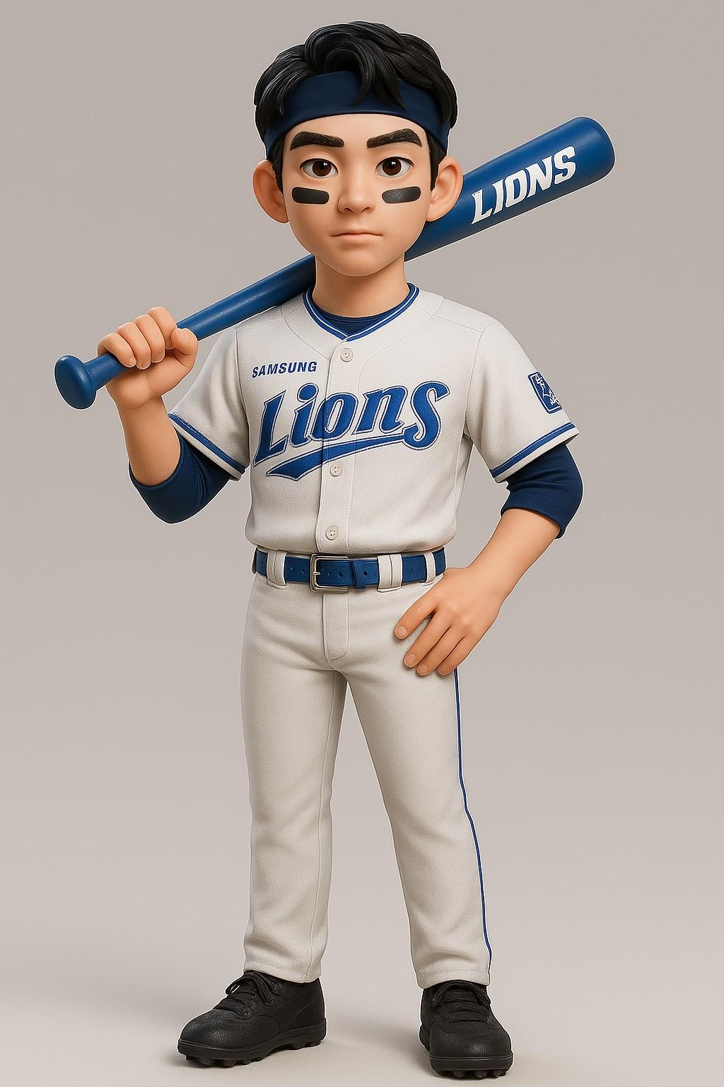 삼성라이온즈 선수를 3D 피규어 캐릭터로 변경시킨 그림