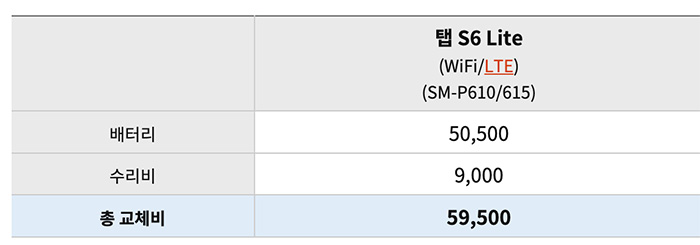 갤탭S6-배터리-교체비용