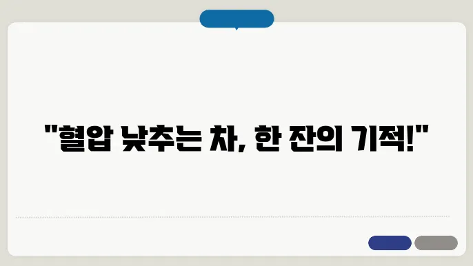 고혈압에 좋은 차