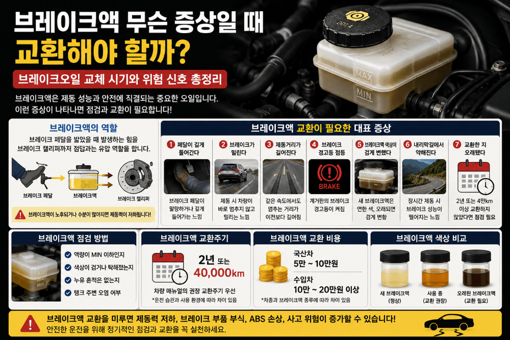 브레이크액 무슨 증상일 때 교환해야 할까?