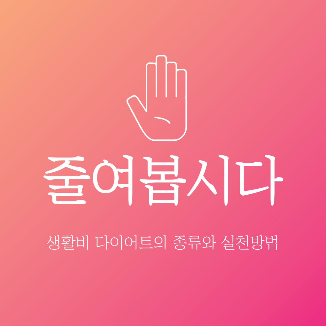 생활비 다이어트의 종류와 실천 방법