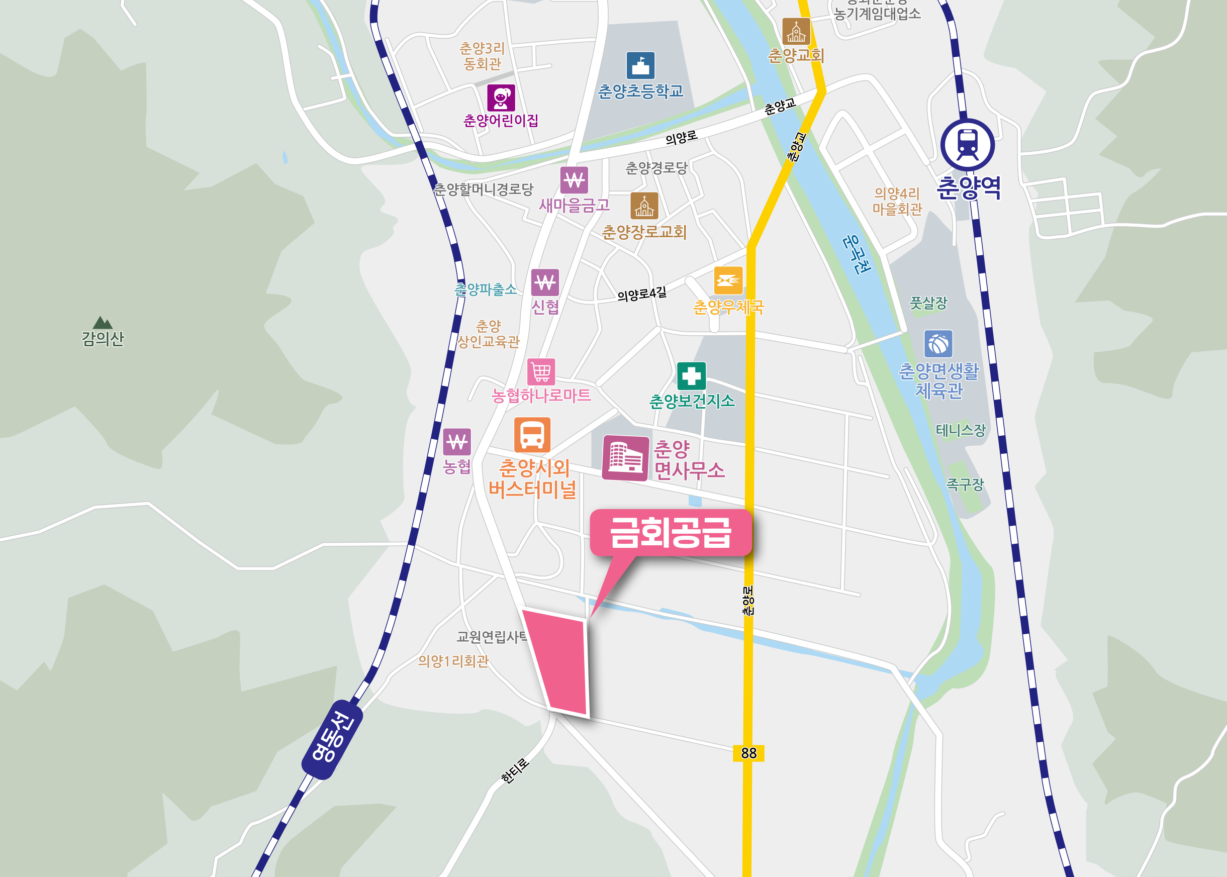 봉화춘양 LH아파트 위치 지도