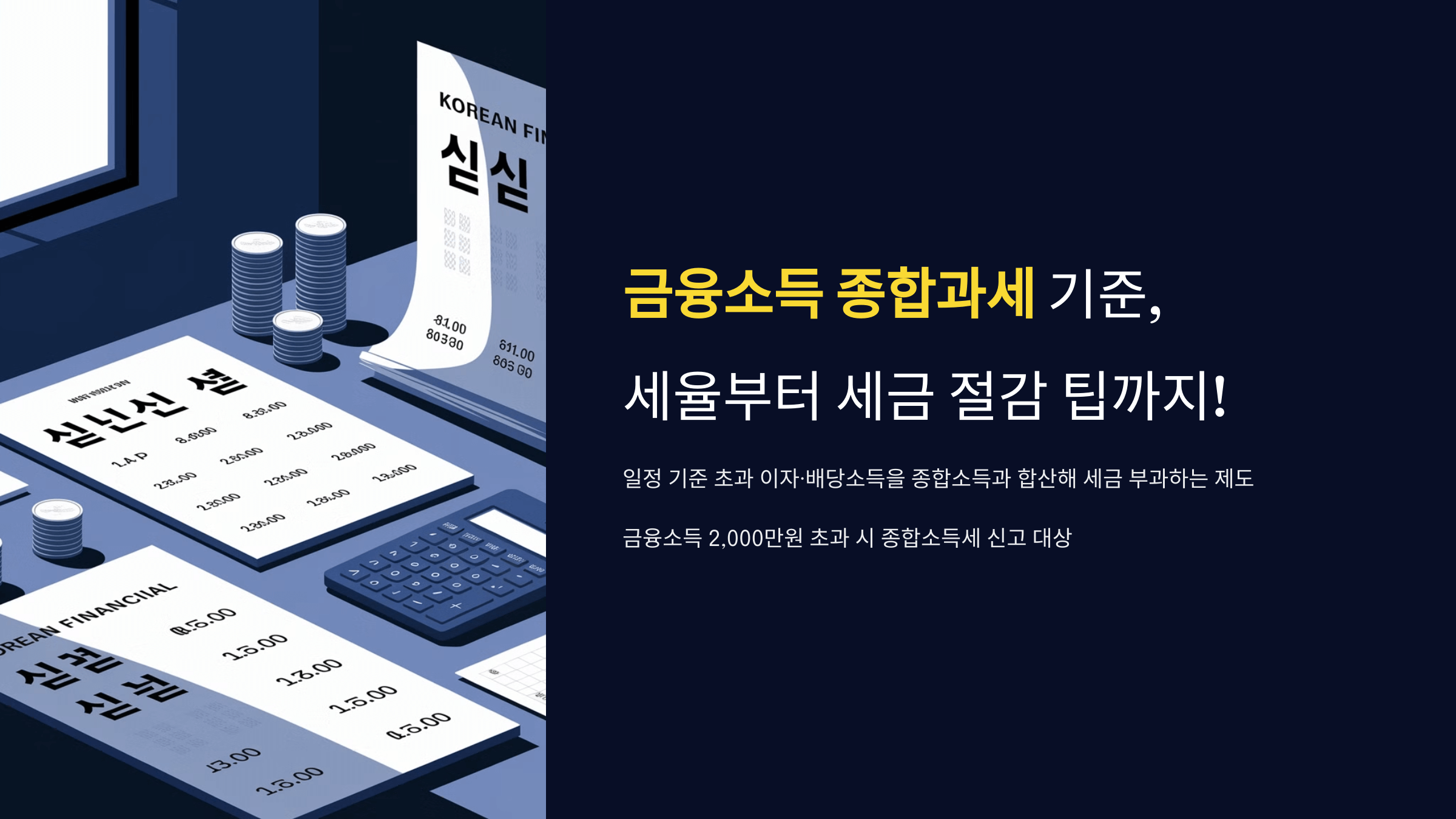 금융소득 종합과세 완벽 정리: 기준, 세율부터 세금 절감 팁까지!