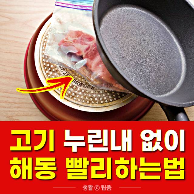 고기 해동 빨리하는법,고기 누린내 없이,팁줌