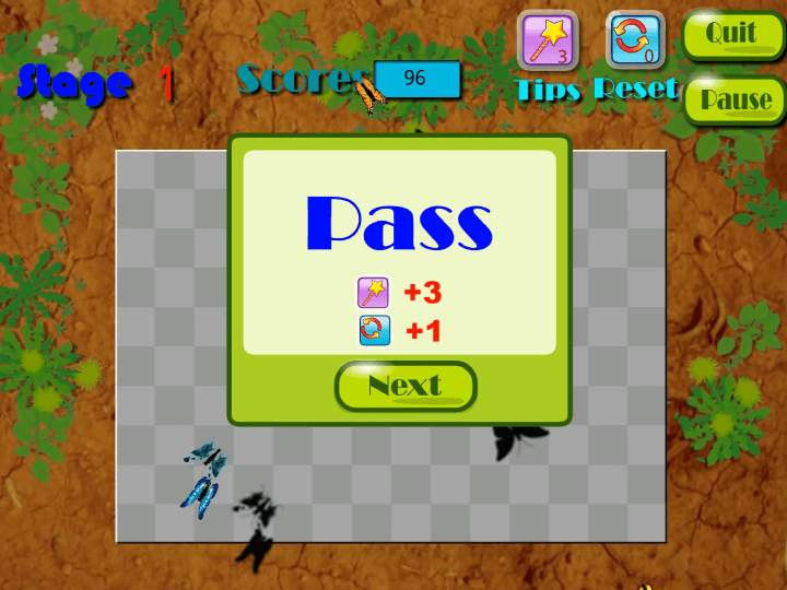 나비-짝맞추기-플래시게임-종료-화면