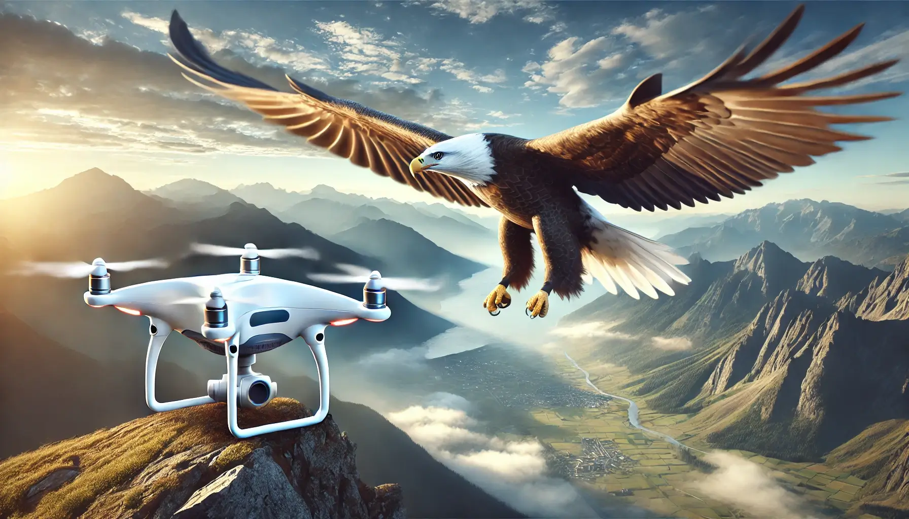 독수리와 함께날아가는 드론