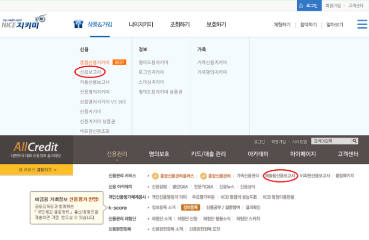 나이스지키미-올크레딧-신용정보조회서-발급-방법
