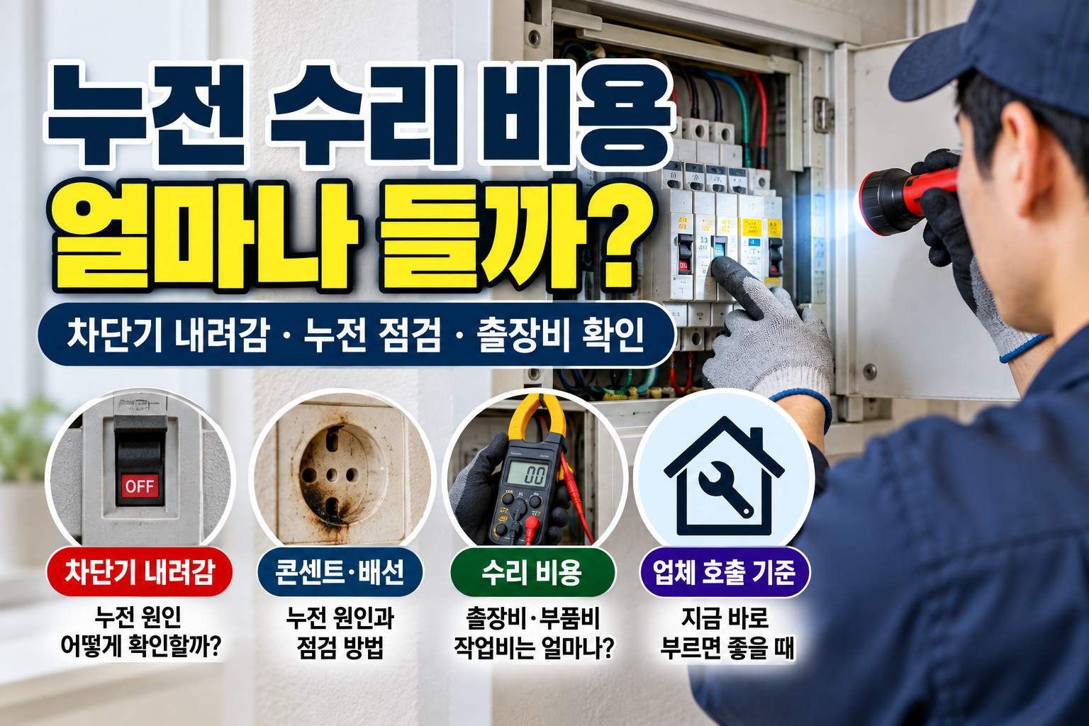 누전 수리 비용과 차단기 내려감 원인, 누전 점검 및 출장비 확인 방법
