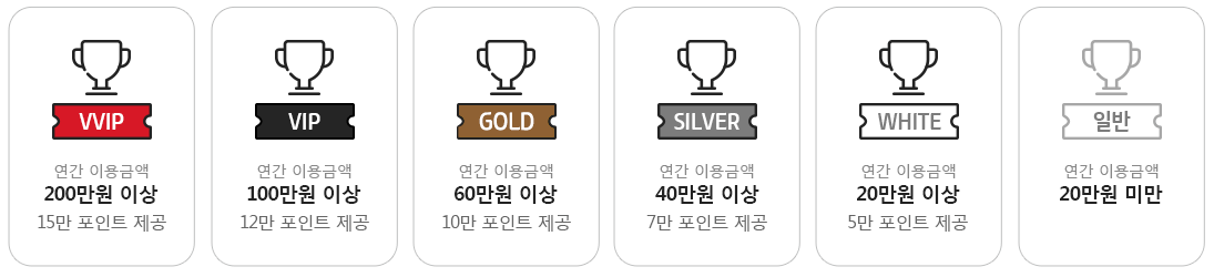 KT 멤버쉽 등급-지급 포인트