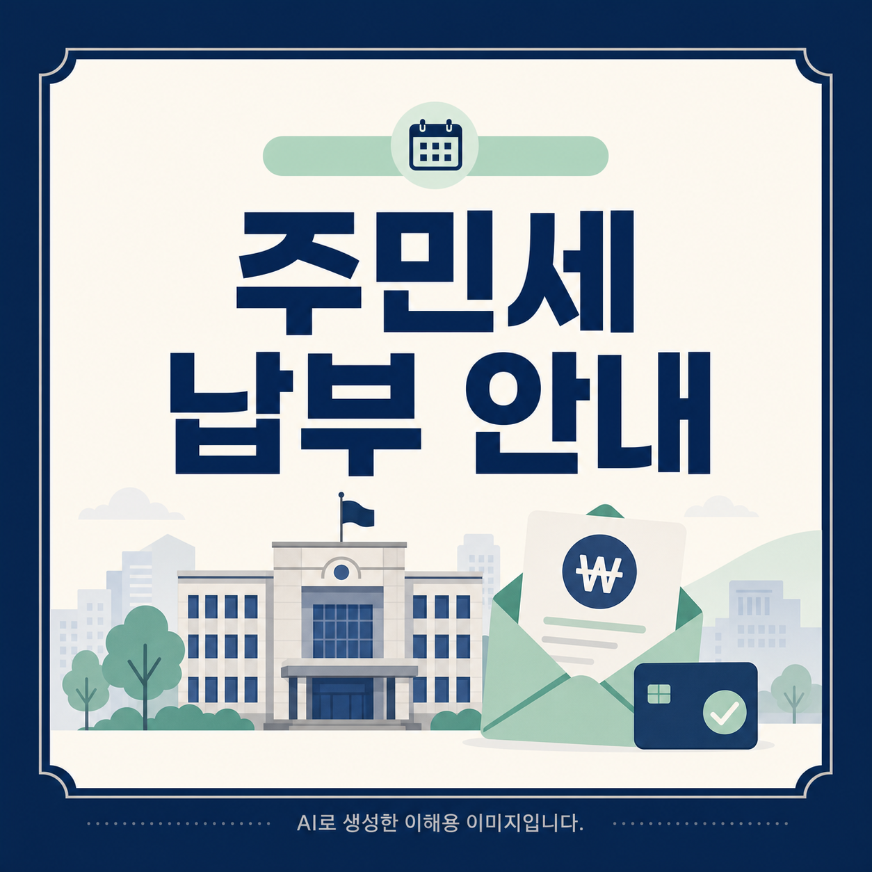 주민세 납부 안내 관련 글 포스터