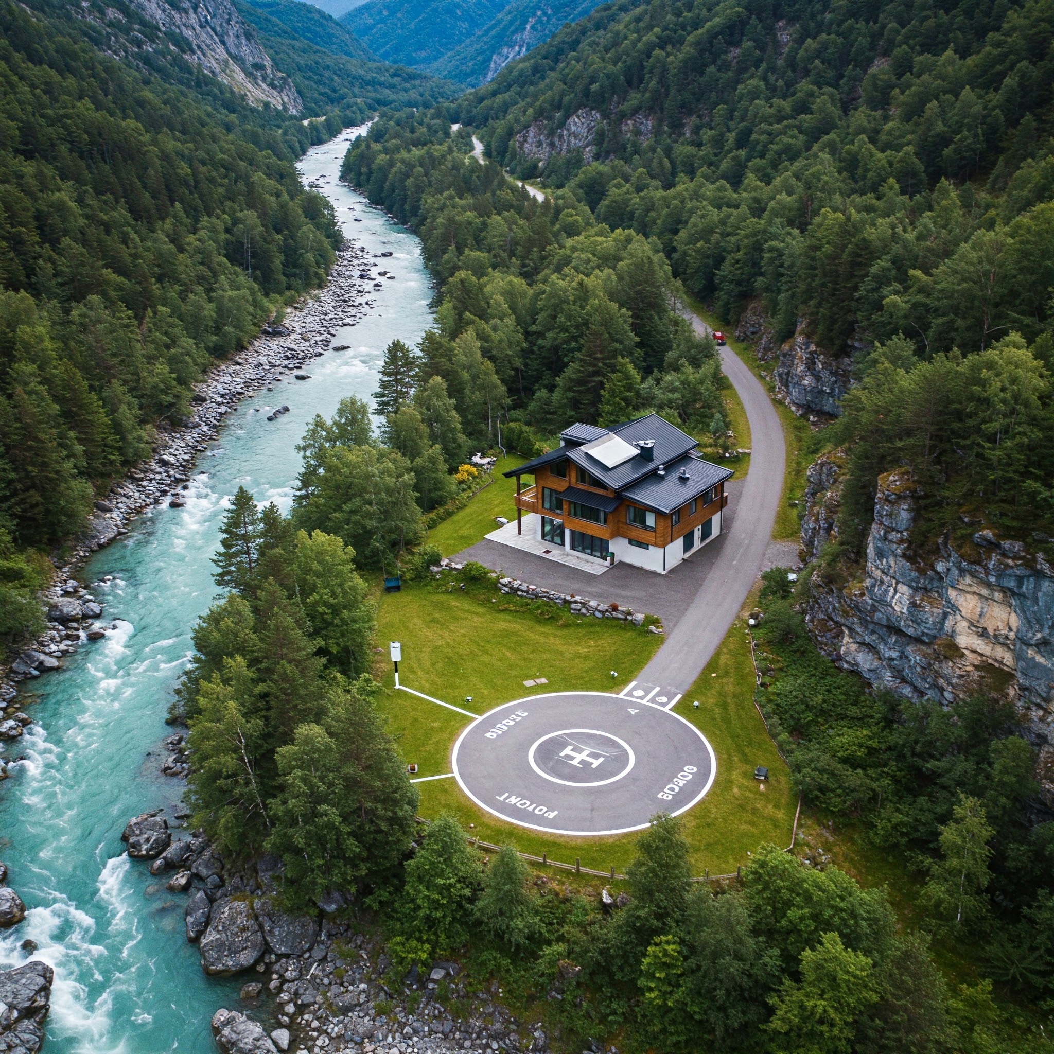 UAM 관련 도시 외곽 웰빙 주택의 드론 주차장