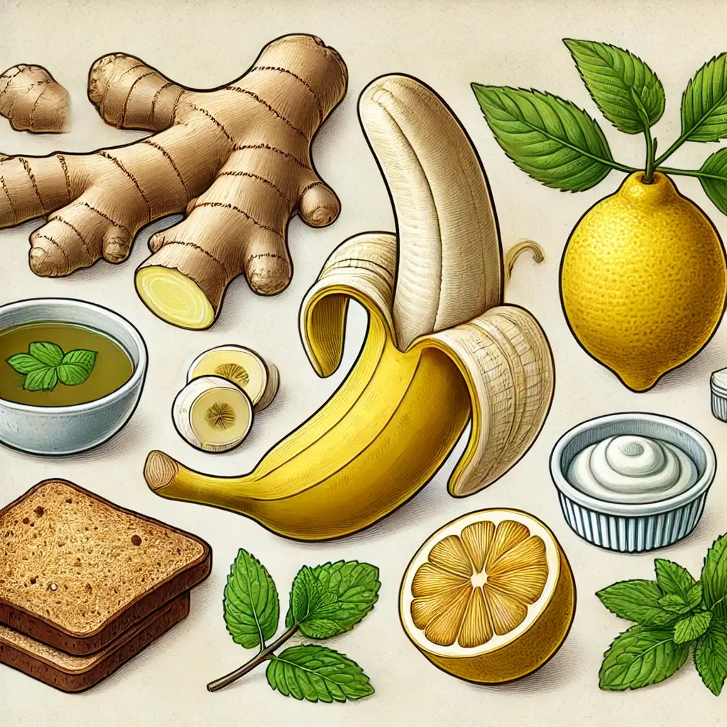 속 울렁거림과 메스꺼움에 좋은 음식