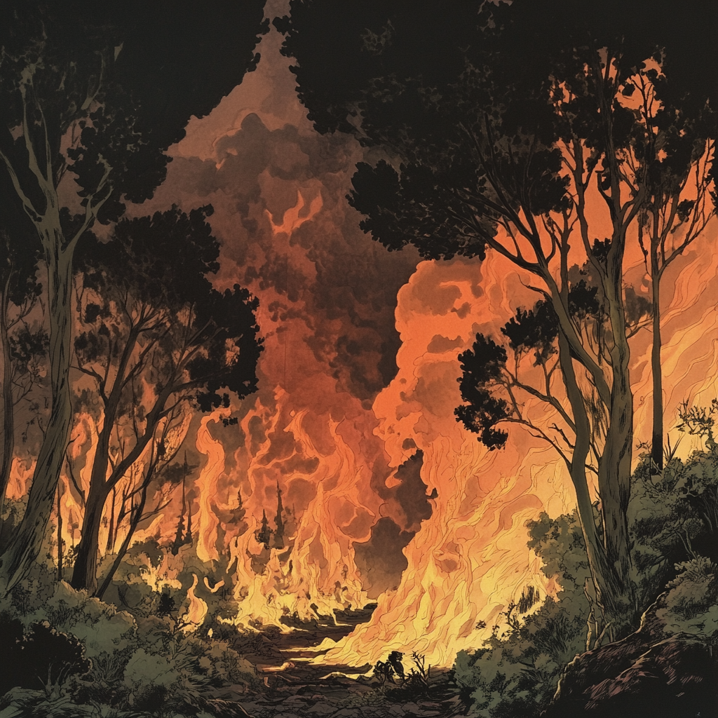 숲에서 불이나는 꿈 해몽