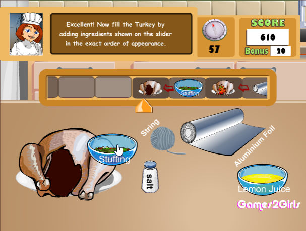 쿠킹 터키 플레이화면