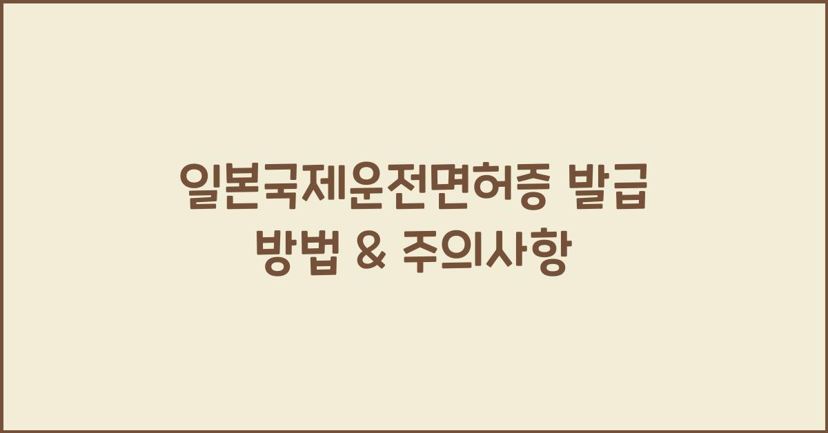 일본국제운전면허증