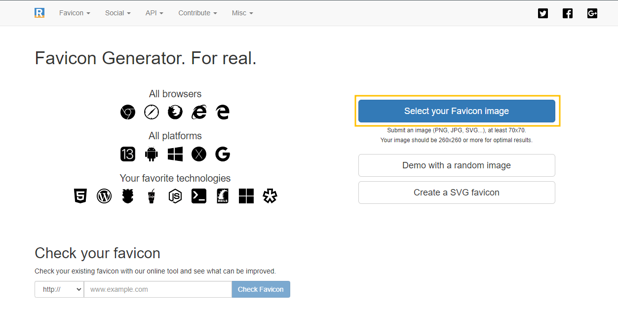 realfavicongenerator.net-페이지에-접속합니다.