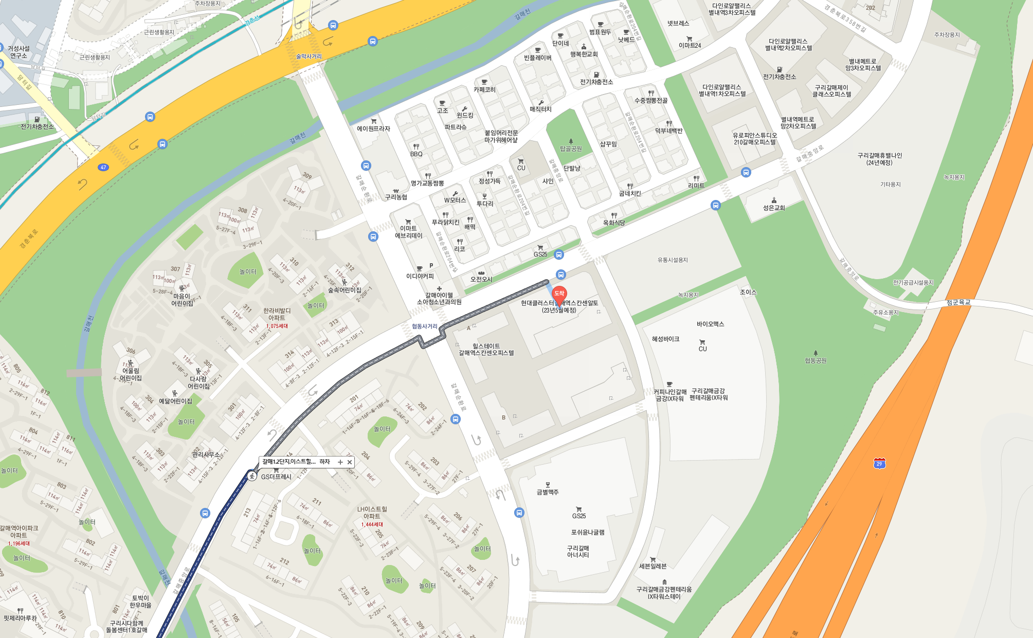 구리 갈매 지식산업센터 가는 길