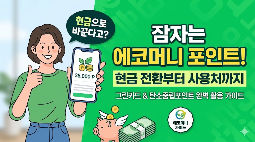 에코머니 포인트를 현금으로 전환하는 방법과 그린카드 혜택 총정리, 탄소중립실천포인트와 연계한 2026년 최신 포인트 재테크 가이드 - 에코머니가이드