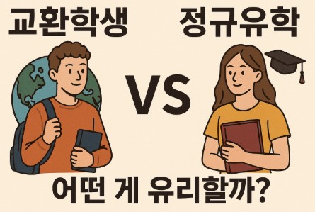 교환학생 vs 정규유학 비교 사진