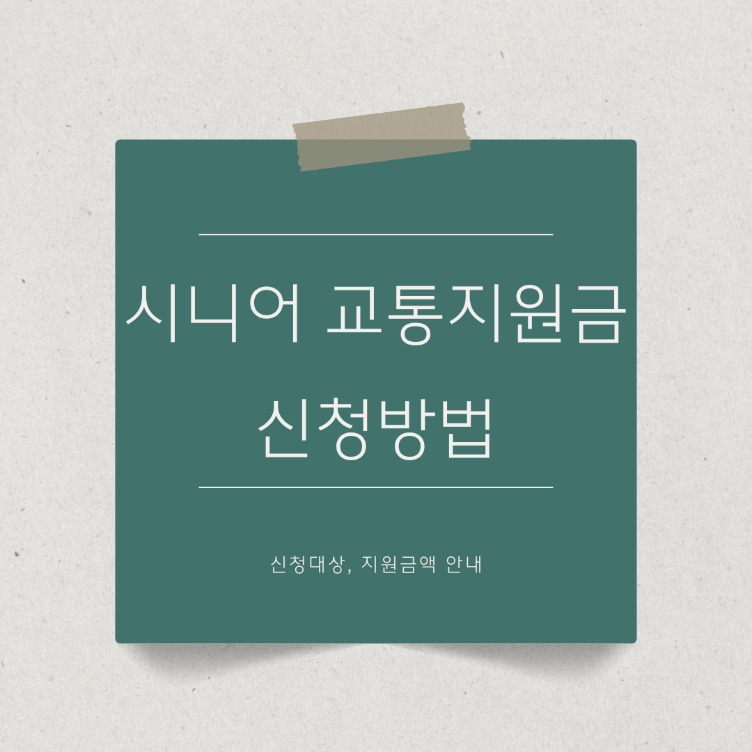 시니어 교통지원금 신청방법