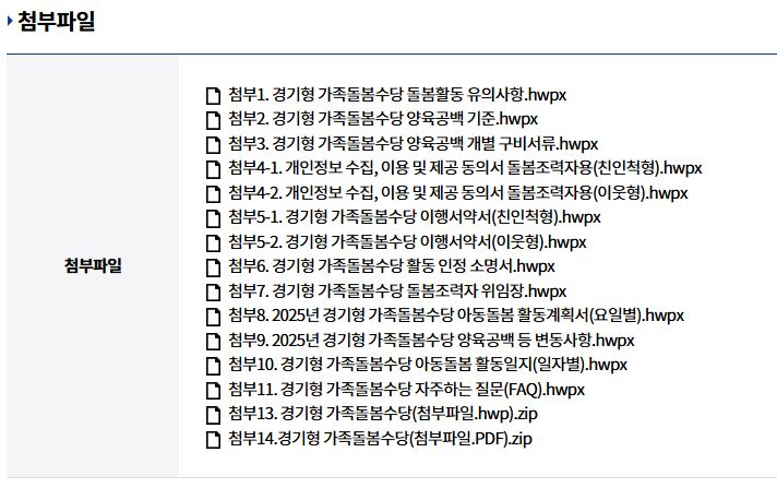 경기도가족돌봄수당
