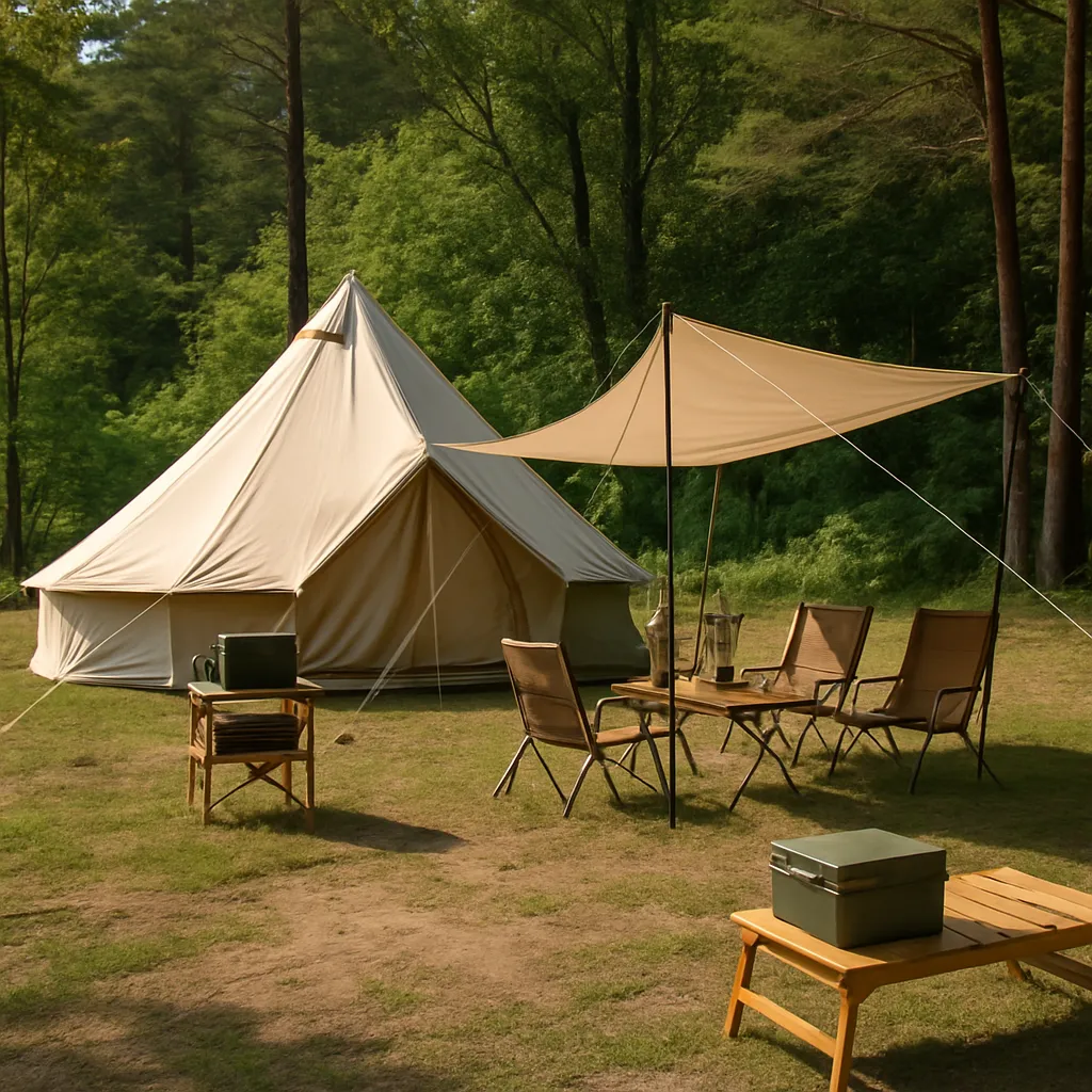 숲속에 조성된 감성적인 자연형 캠핑장 모습